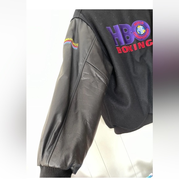 RARE Vintage HBO boxing leather Star Gear HBO Sport World Championship size L - Picture 7 of 12